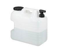 Relaxdays Jerrican d’Eau avec Robinet, Plastique sans BPA, Grande Ouverture, poignée, 20 litres, Noir et Blanc
