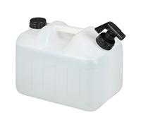Relaxdays Jerrican d’Eau avec Robinet, Plastique sans BPA, Grande Ouverture, poignée, 10 litres, Noir et Blanc