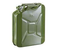 Relaxdays jerrican Essence 20l, bidon de réserve Essence & Diesel, étanche, poignée, bidon métal, Vert Olive