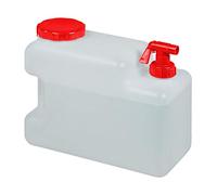 Relaxdays Jerricane d’Eau avec Robinet, Couvercle à Visser, bidon à Eau de Camping, 12 L, sans BPA, Blanc-Rouge