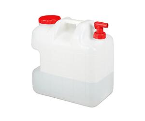 Relaxdays Jerricane d’Eau avec Robinet, Couvercle à Visser, bidon à Eau de Camping, 25 L, sans BPA, Blanc-Rouge