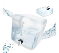 Relaxdays Jerricans carrés pliants en Lot de 4, Contenant à Eau, avec Robinet, sans BPA, 20 litres, Transparent