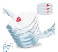 Relaxdays Jerricans carrés pliants en Lot de 4, Contenant à Eau, Robinet, sans BPA, 15 litres, Rouge/Transparent