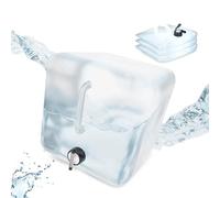 Relaxdays Jerricans carrés pliants en Lot de 4, Contenant à Eau, avec Robinet, sans BPA, 20 litres, Transparent