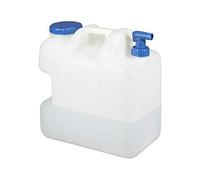 Relaxdays Jerrycan jerricane bidon d’Eau réservoir 25 L Robinet Bouchon sans BPA Camping Voiture Festival, Blanc/Transparent, 25 Liter