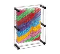Relaxdays Jeu Clous 3D Pin Art, rétro, Planche à Clous pour Enfants, 15 x 20 cm, Impression 3D, décoratif, Multicolore
