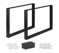 Relaxdays Jeu de 2 pieds de table noirs