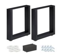 Relaxdays Jeu de 2 pieds de table noirs