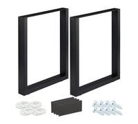 Relaxdays Pieds de Table Jeu de 2, BxH: 60x72 cm; Supports métalliques, Table Basse, Style Industriel, Noirs