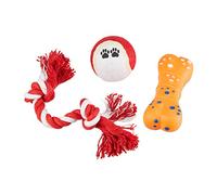 Relaxdays Jeu de 3 balles de Tennis pour Chien - Jouet de plongée - Os en Caoutchouc - Jouet pour Petit Chien et Chiot - Multicolore