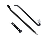 Relaxdays Set de 3 Pieds-de-biche en Acier Noir, Levier à moulures, Outils de démontage, 58 x 2 x 2.5 cm