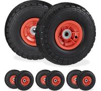 relaxdays Jeu de 8 roues de diable PU 4.1/3.5-4