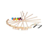 Relaxdays Jeu de Croquet, 8 Joueurs, Enfants et Adultes, Set Complet avec Sac, maillets, Multicolore