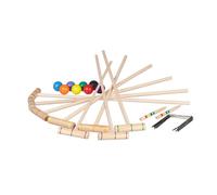 Relaxdays Jeu de Croquet, 8 Joueurs, Enfants et Adultes, Set Complet avec Sac, maillets, Multicolore