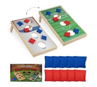 Relaxdays Jeu de Lancer Cornhole, Dimensions : 18 x 29 x 58 cm, 10 Sacs à Lancer, intérieur et extérieur. Multicolore
