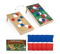 Relaxdays Jeu de Lancer Cornhole, Dimensions : 18 x 29 x 58 cm, 10 Sacs à Lancer, intérieur et extérieur. Multicolore