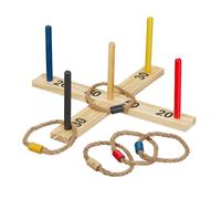 Relaxdays Jeu de Lancer d’Anneaux, Loisir d’agilité pour Petits et Grands, Jeter des Cercles, intérieur, Jardin, Nature