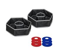 Relaxdays Jeu de Lancer, Washer Toss, 6 disques, 2 cibles, Enfants & Adultes, Jouet pour Jardin et Plage, Multicolore