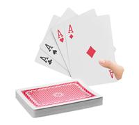 Relaxdays Cartes de poker Jumbo Jeu de 54 en plastique XXL 18 x 13 cm coloré