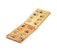 Relaxdays Jeu de société : le kalaha, pliable, plateau en bois, pour 2 personnes, convient aux petits et grands, nature