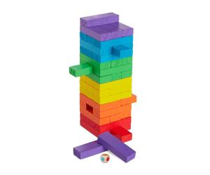 Relaxdays Jeu en bois Tour infernale multicolore