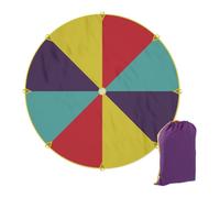 Relaxdays Jeu pour Enfants, XXL, Parachute avec 8 poignées, diamètre : 350 cm, pour l'extérieur, Multicolore