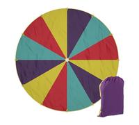 Relaxdays Jeu pour Enfants, XXL, Parachute avec 12 poignées, diamètre : 6 m, pour l'extérieur, Multicolore