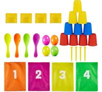 relaxdays Jeux de fête pour enfants 3 en 1 Set