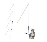 Relaxdays Jouet avec Souris, Lot de 5, Jeux interactif, 106 cm de Long, occuper Chat & Chaton, Multicolore