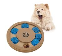 Relaxdays Jouet d’Intelligence pour Votre Chien, Accessoire Pratique, friandises à Cacher, en MDF, Nature et Bleu