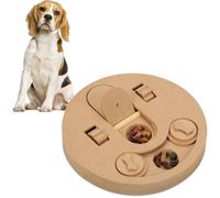 Relaxdays Jouet d’Intelligence pour Votre Chien, Accessoire dans lequel Cacher des friandises, en MDF, Nature