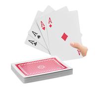 Relaxdays Jumbo Cartes de Poker 54 Cartes de Jeu en Plastique XXL Imperméable Multicolore 18 x 13 cm 10023627