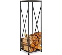 relaxdays Kaminholzregal 10022303_0 schwarz 34,0 x 34,0 x 111,5 cm