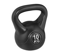 Relaxdays Kettlebell, 10 kg, haltère Plastique, Exercices Fitness, Femmes & Hommes, Noir