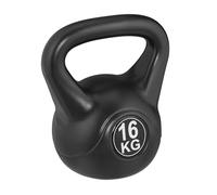 Relaxdays Kettlebell, 16 kg, haltère Plastique, Exercices Fitness, Femmes & Hommes, Noir