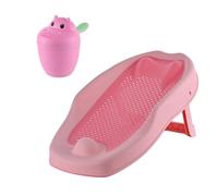 Relaxdays kit bain bébé, support antidérapant, rose