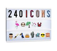 Relaxdays , Kit de 240 lettres multicolore, 6,5 x 3,5 cm, pour boîte à lumière avec chiffres, émoticônes et symboles, plastique