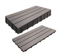 Relaxdays Kit de dalles WPC 60x30cm