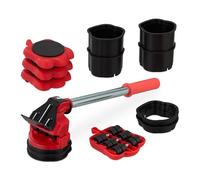Relaxdays Kit de déplace Meuble Lourd, Charge maximale : 150 kg, 8 Embouts, déménagement, Rouge et Noir