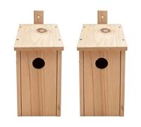 Relaxdays Kit de nichoirs pour Oiseaux, Lot de 2, Trou 32 mm, Bois Naturel, 26 x 12 x 13,5 cm