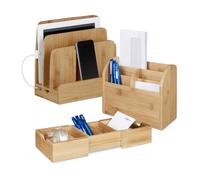relaxdays Kit d'organisation de bureau 3 pièces