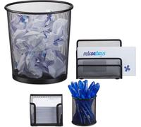 relaxdays Kit d'organisation de bureau, 4 pièces