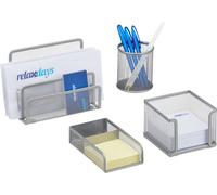 relaxdays Kit d'organisation de bureau 4 pièces