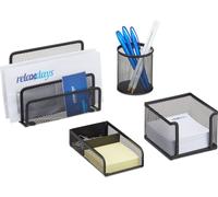 relaxdays Kit d'organisation de bureau 4 pièces