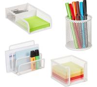 relaxdays Kit d'organisation de bureau 4 pièces