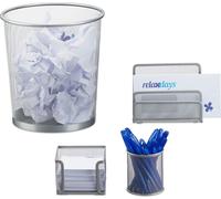 relaxdays Kit d'organisation de bureau, 4 pièces