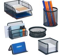 relaxdays Kit d'organisation de bureau 7 pièces