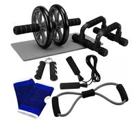 Relaxdays Kit fitness rouleau abdominal, 8 pièces