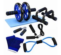 Relaxdays Kit fitness rouleau abdominal, 8 pièces