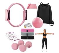 Kit Pilates Relaxdays, 11 pièces, Rose